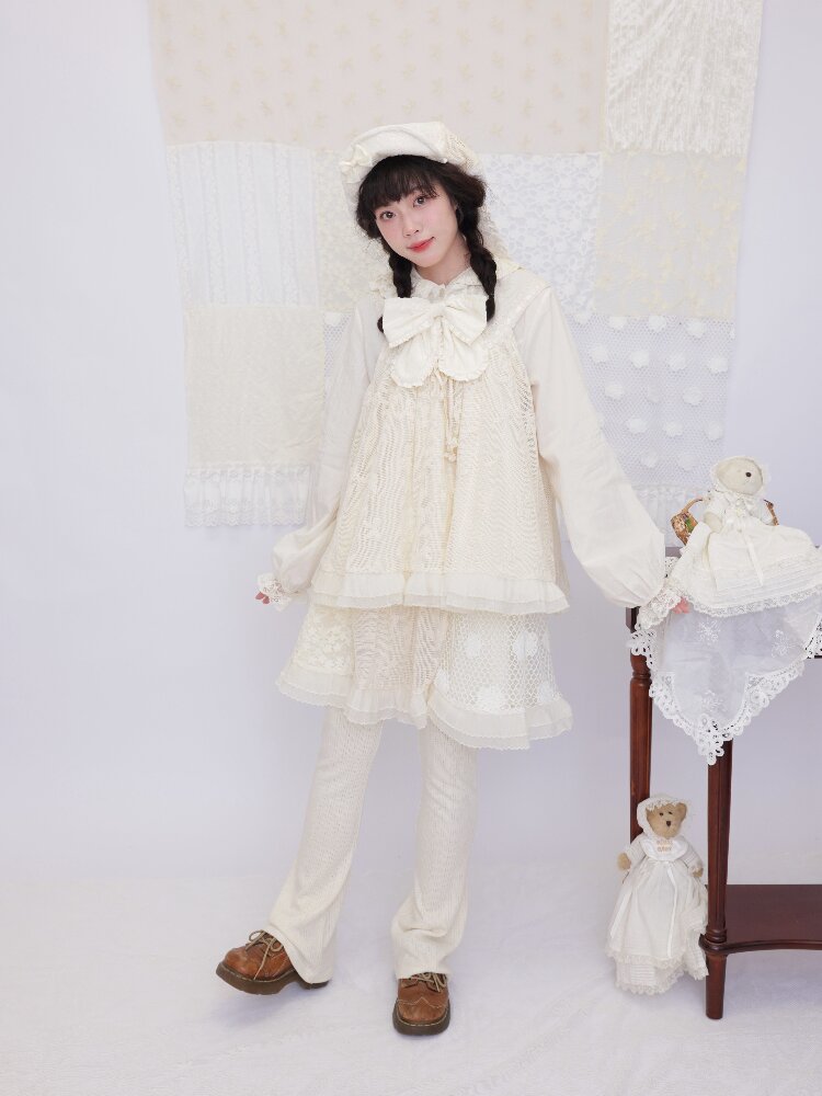 Bow Hook Flower Lace Suspenders【s0000016503】