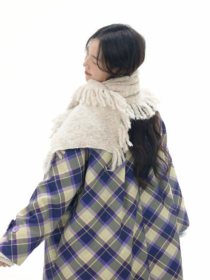 Bear Tassel Soft Short Scarf [S0000010522]