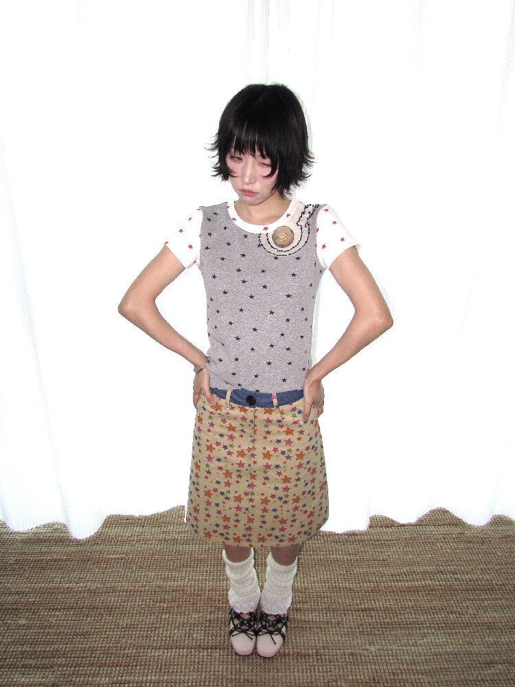 Candy Star Twill A-Line Skirt【s0000018674】