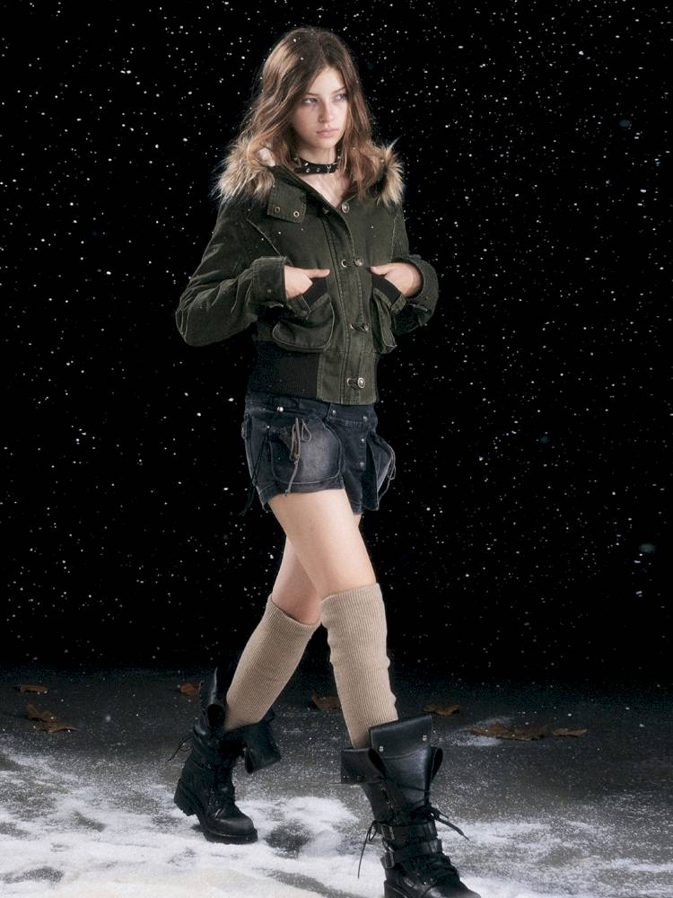 Vintage-Washed Slightly Stretch Denim Shorts【s0000014427】