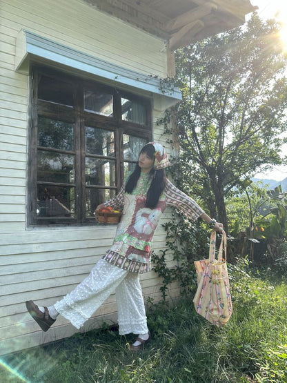 Color block print loose cake skirt【s0000012771】