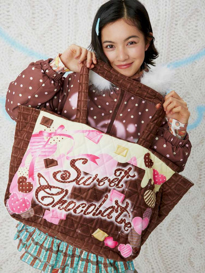 Chocolate Reversible Quilted Bag【s0000014850】