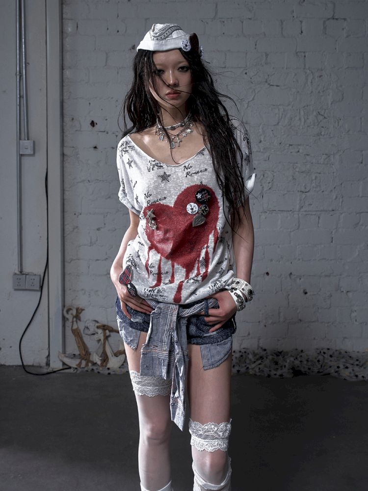 Large neckline loose-fitting T-shirt【s0000012799】