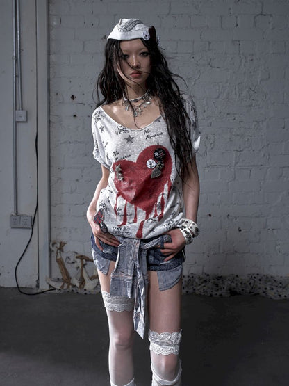 Large neckline loose-fitting T-shirt【s0000012799】