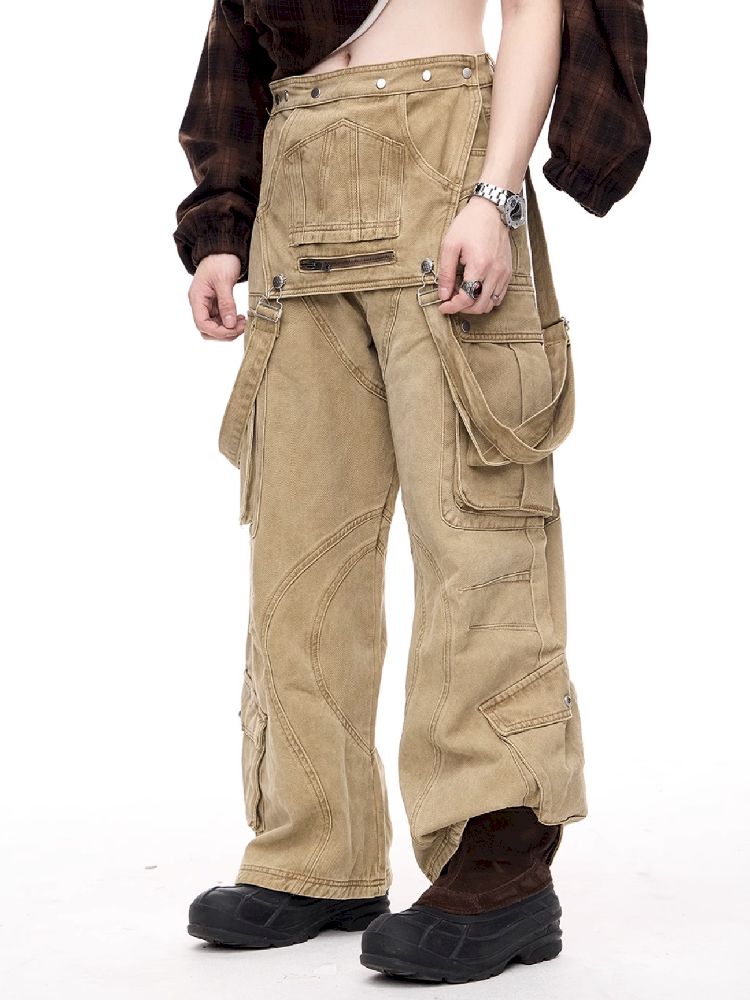 Multi-Pocket Workwear Bib Pants【s0000011364】