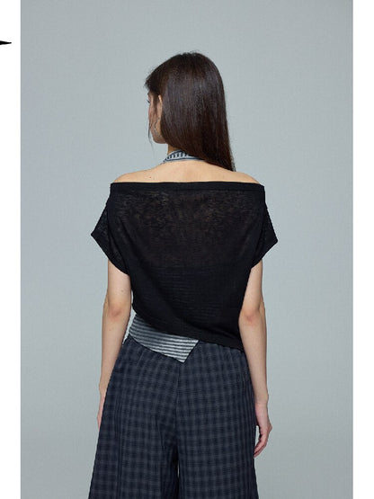 Off Shoulder Print Two Piece Top【s0000016692】