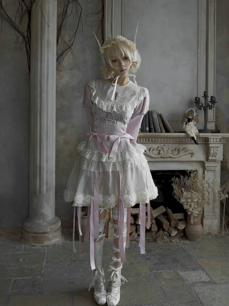 Pull-Up Hem Blouse and Tiered Skirt【s0000014433】