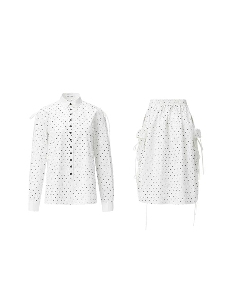 Cat's Paw Polka Dot Doll Collar Blouse Set【s0000006279】