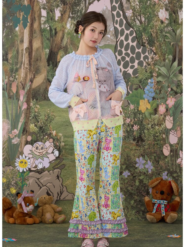 Stretch Floral Animal Print Pants【s0000017126】