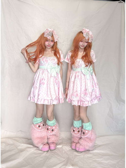 Mint Flower Chiffon Floral Dress【s0000015206】