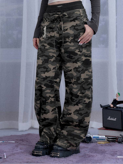 Street cool double waist camo pants【s0000014373】