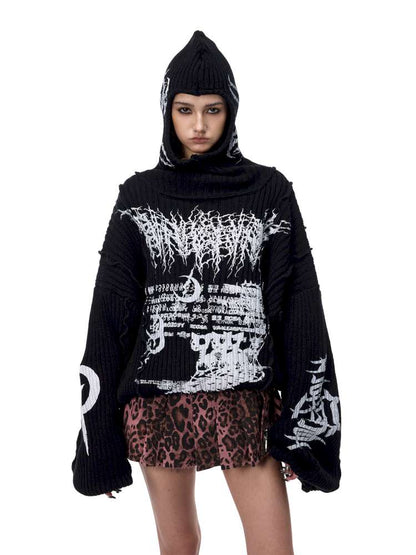 Structure Patchwork Hooded Sweater【s0000015120】