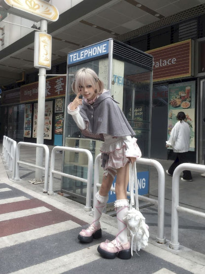 Cat Ears Hooded Short Coat Poncho【s0000011845】