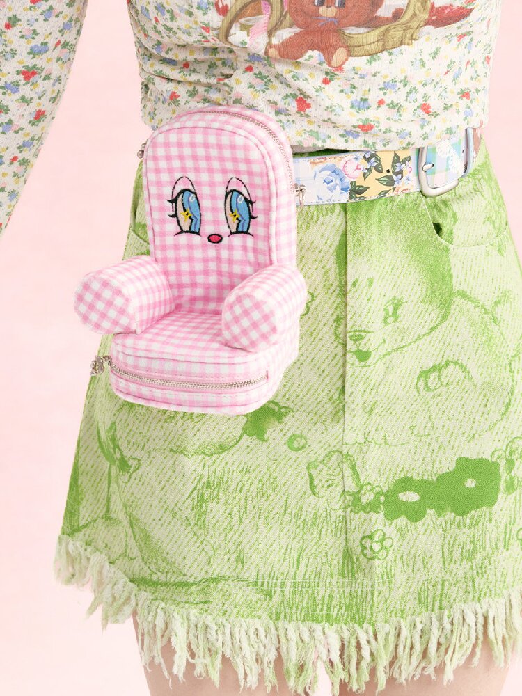 Plaid Floral Embroidered Crossbody Bag【s0000018728】