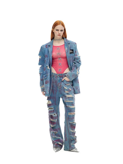 Super-Ripped Gender-Neutral Relaxed Fit Jeans【s0000014004】