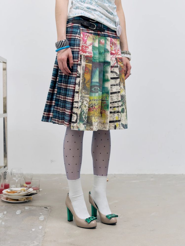 Plaid Half Pleated Skirt【s0000012413】