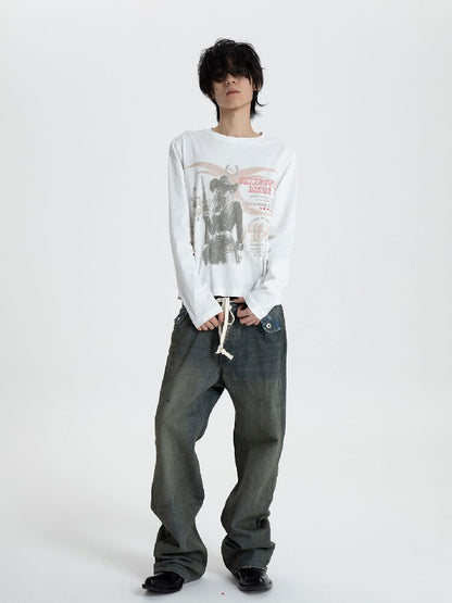 Women Digital Print Long T-Shirt【s0000018562】