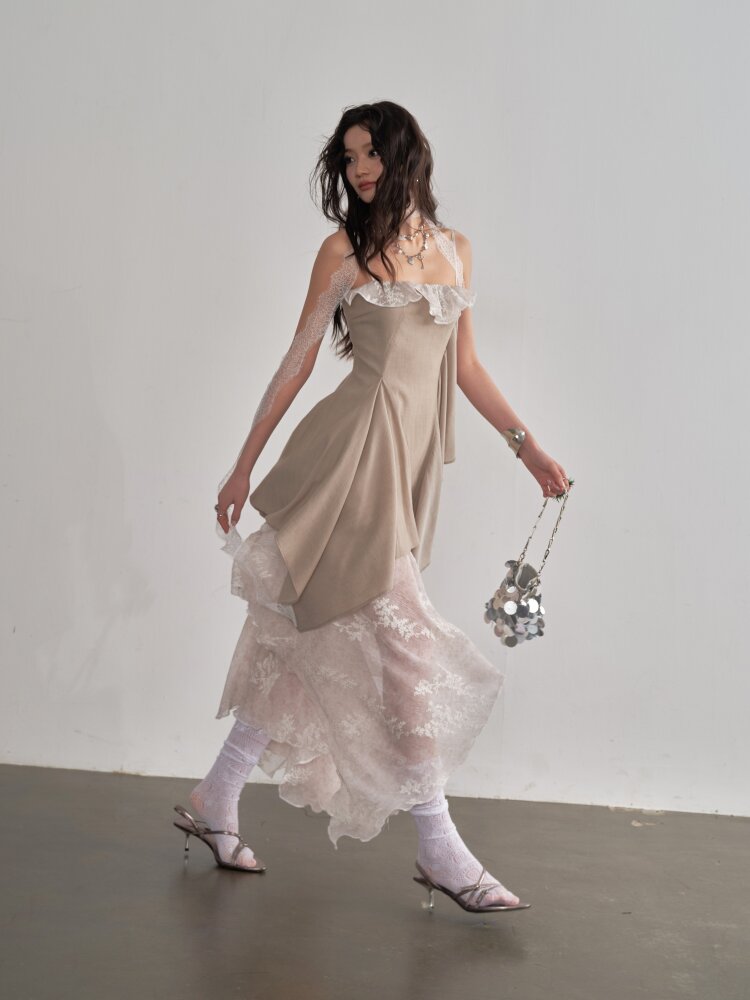 Embroidery Stitching Layered Sundress【s0000015702】