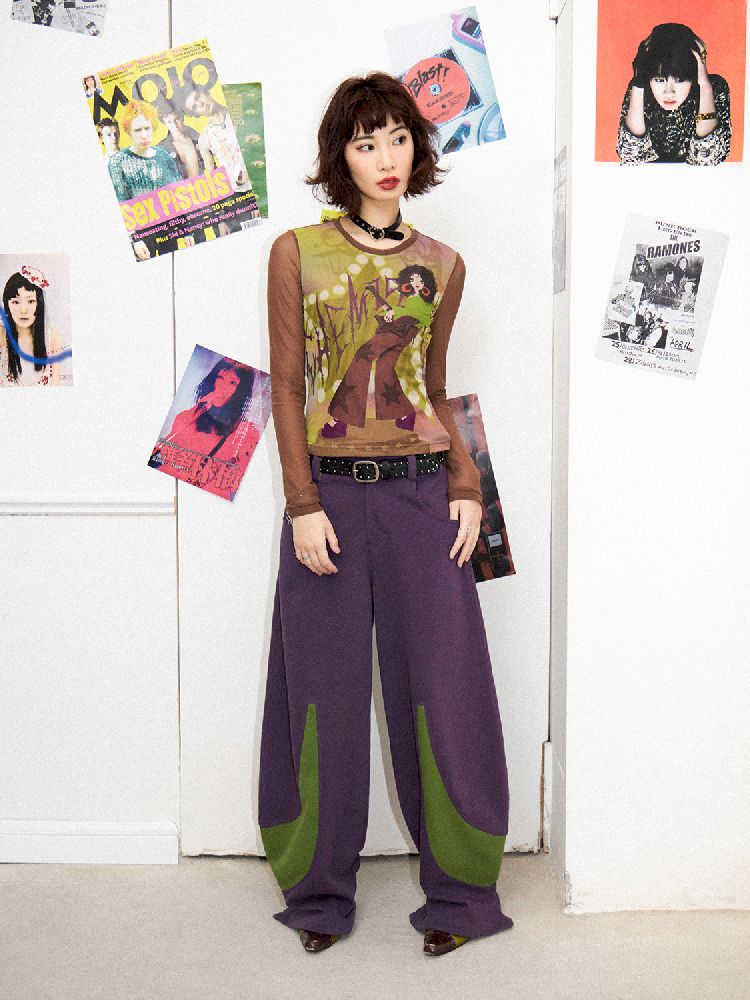 Digital Pattern Printed Long Sleeve T-Shirt【s0000011647】