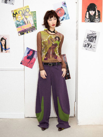 Digital Pattern Printed Long Sleeve T-Shirt【s0000011647】