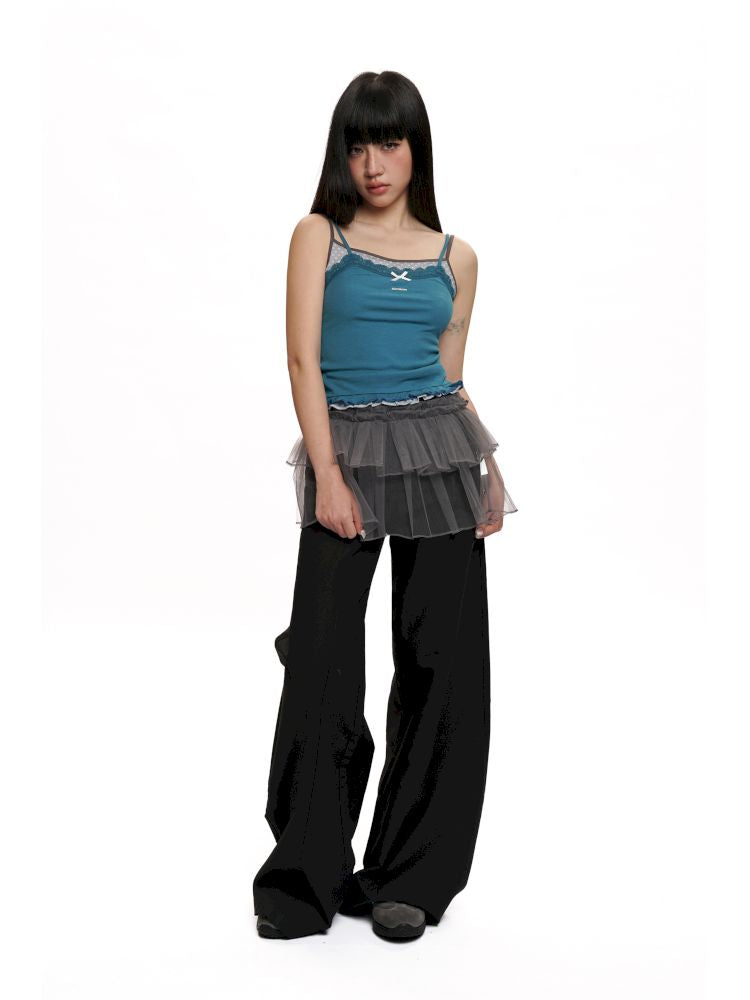 Bow Lace Ruffle Hem Camisole【s0000012489】