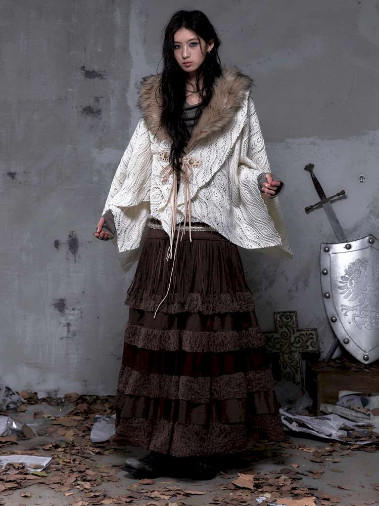 Lace Suede Fringe A-line Skirt【s0000014649】