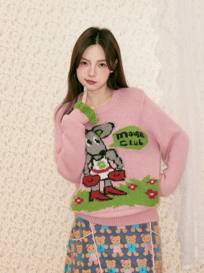 Pink Mouse Sweater Long Sleeve【s0000014140】