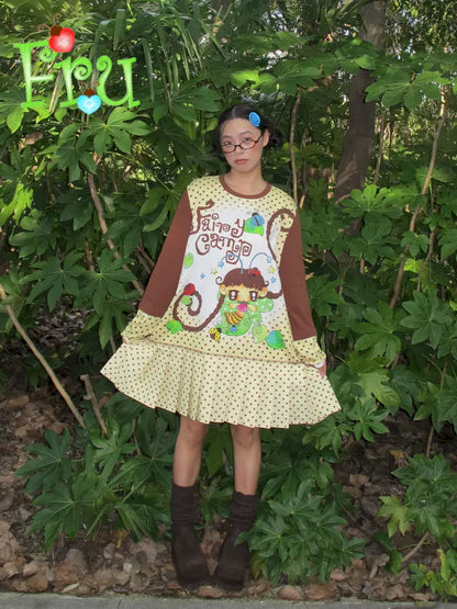 Casual Y2K Beige Pleated Dress【s0000014195】