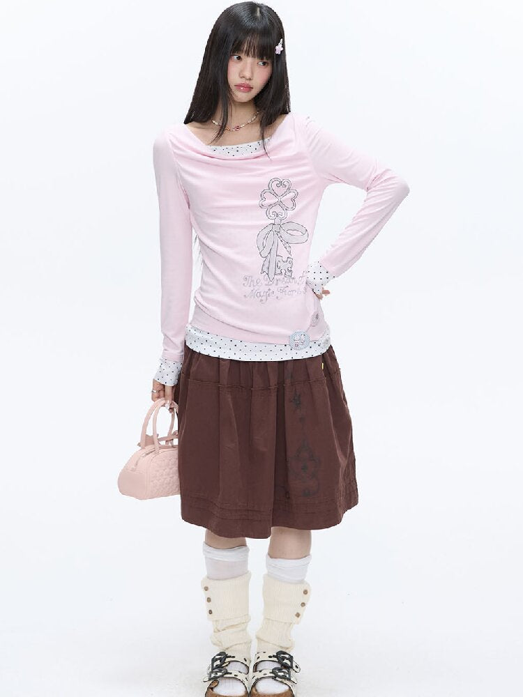 Soft Patchwork Collar Slim Top【s0000016385】