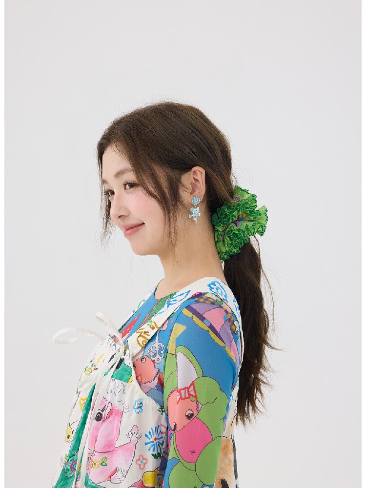 Two Color Lace Pile Scrunchies【s0000016709】