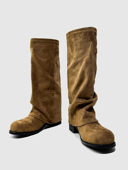 Pleated Belt Buckle Knight Boots【s0000015721】