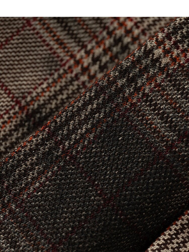 Plaid Stitching Leather Skirt【s0000015546】