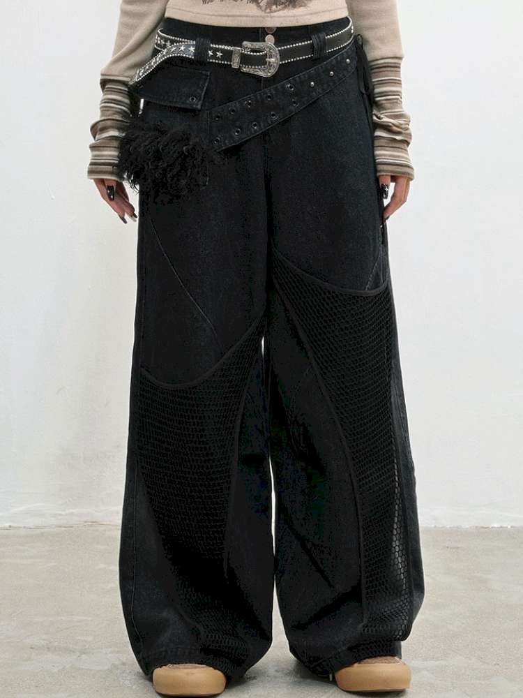 Distressed Workwear Loose Jeans【s0000014836】