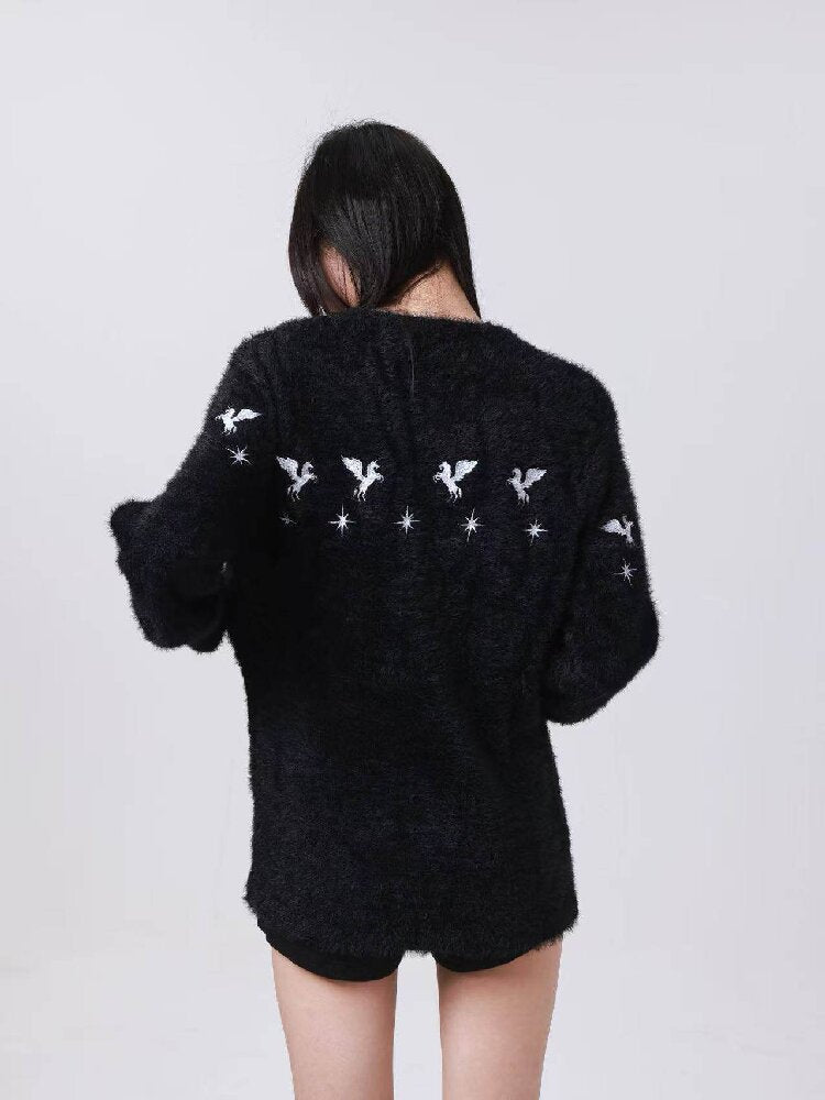 Mohair Pentagram Patchwork Sweater【s0000018186】