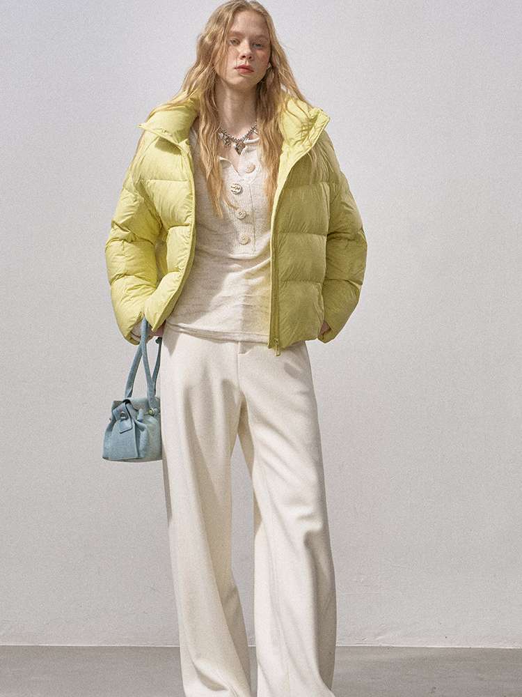 White Duck Down Ribbed Down Jacket【s0000015211】