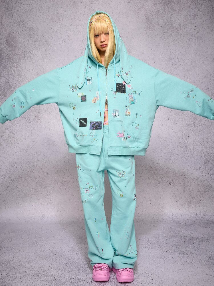 Rhinestone Heavy Duty Sweatpants【s0000018740】