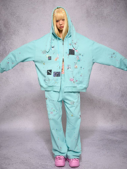 Rhinestone Heavy Duty Sweatpants【s0000018740】