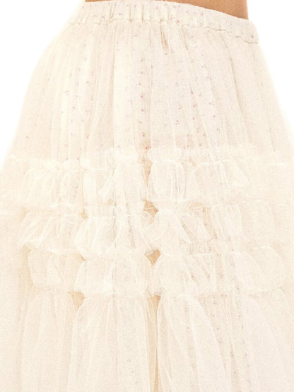 Floral Light Mesh Lace Skirt【s0000016432】