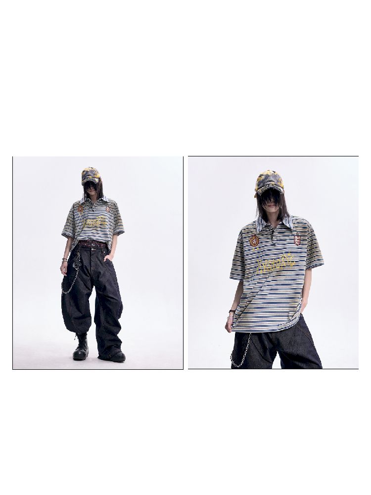Resin Button POLO Collar T-shirt【s0000012096】