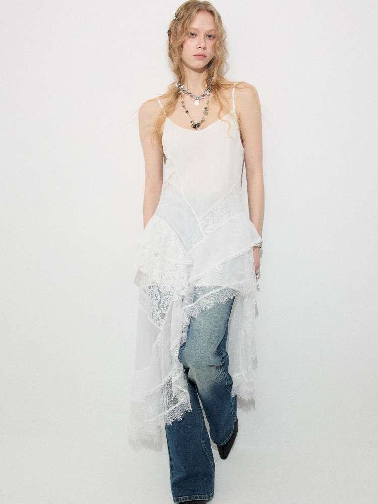 Lace Irregular Patchwork Dress【s0000015411】