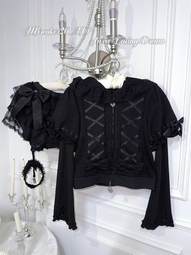 Cat Ear Faux Sweatshirt Jacket【s0000018532】
