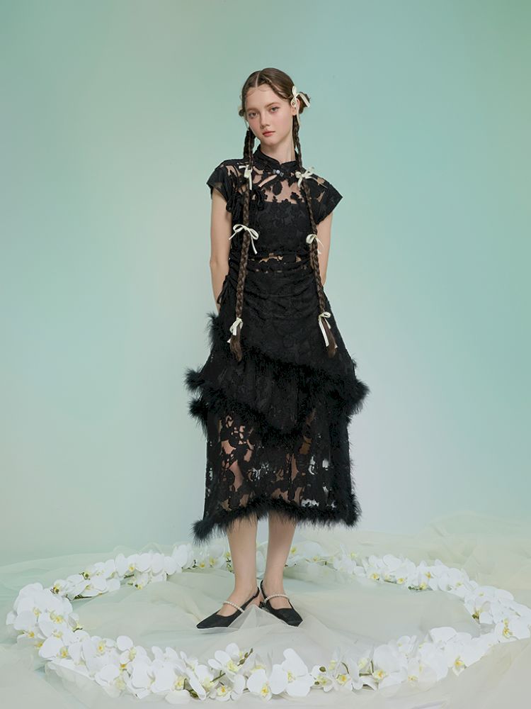 Burnt Flower Slim Temperament Set【s0000013593】