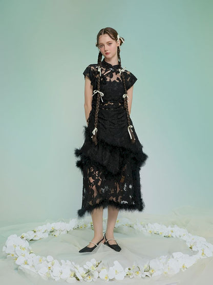 Burnt Flower Slim Temperament Set【s0000013593】