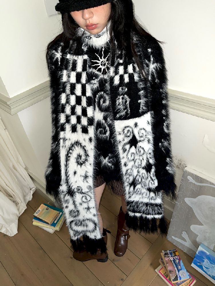 LONG FAUX MINK SCARF [S0000011196]