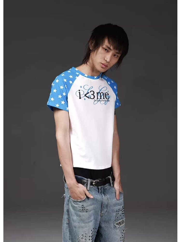 Star Print Raglan Street Tee【s0000018259】