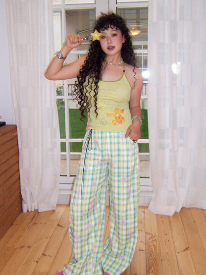 Plaid Print Loose Straight Pants【s0000016660】