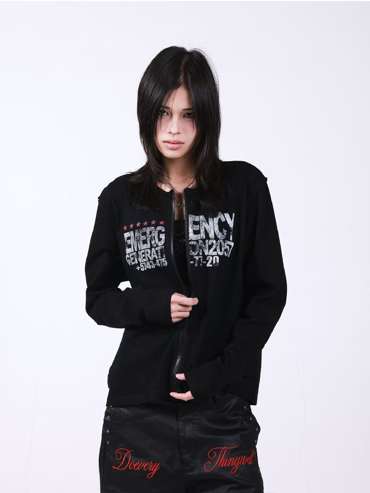 Slogan Cotton Linen Long Sleeves【s0000018193】