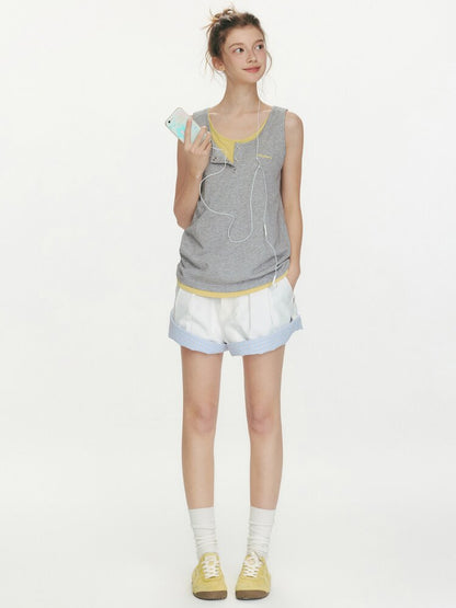 Summer Taste Two Tone Vest Top【s0000015680】