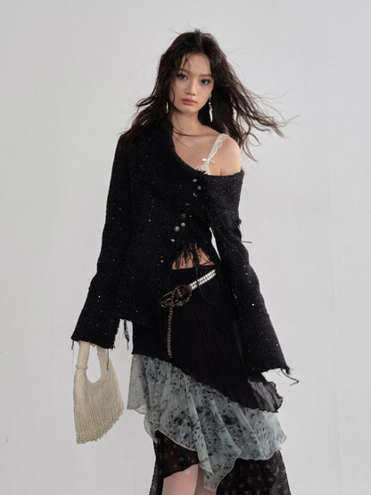 Leopard Print Splicing Chiffon Skirt【s0000015697】