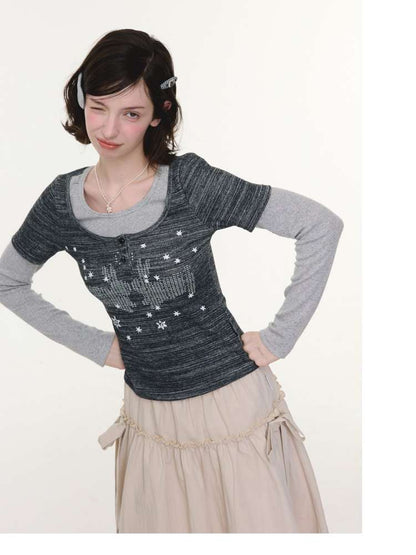 Starry Night Rabbit Design Top【s0000015427】